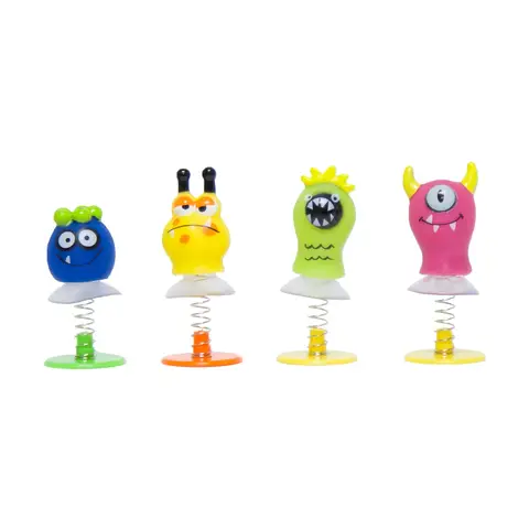 Unique Party Cute Monster Spring Pop-Up Toys, 4 Pack