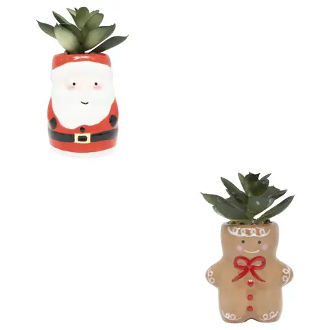 Feeric Mini Kerstplant van Keramiek, 11cm, 1 stuk – Willekeurige Assortimenten