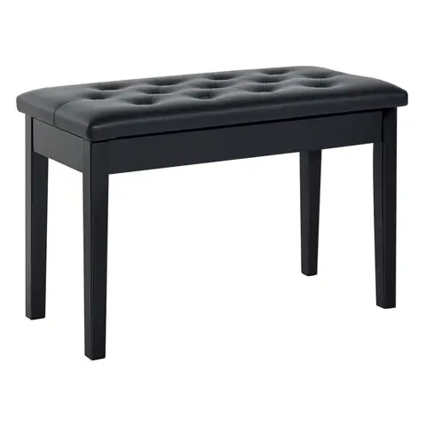 HOMCOM Faux Leather Piano Stool Makeup Stool Bench Dressing Table Seat with Storage 76x36x50cm Black