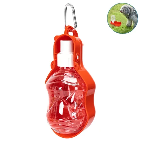 NOBLEZA tragbare Haustier-Wasserflasche L 7,5*B 7*H 18 cm orange
