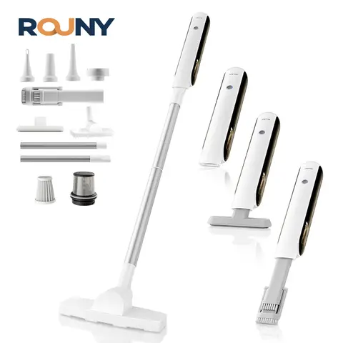 ROUNY Handheld Cordless Vacuum Cleaner, LED Light Mini Car Vacuum with Blower Function, 7 Nozzles, Washable HEPA Filter, Extension Rod and Floor Brush for Home and Car,X3 Pro
