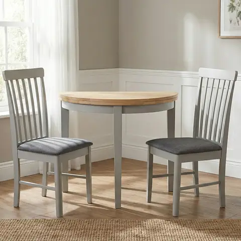 Dining Chairs Altona Grey/Charcoal 2pcs