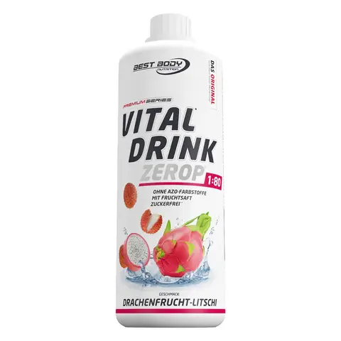 Best Body Nutrition Vital Drink Zerop - Drachenfrucht Litschi - 1000 ml Flasche