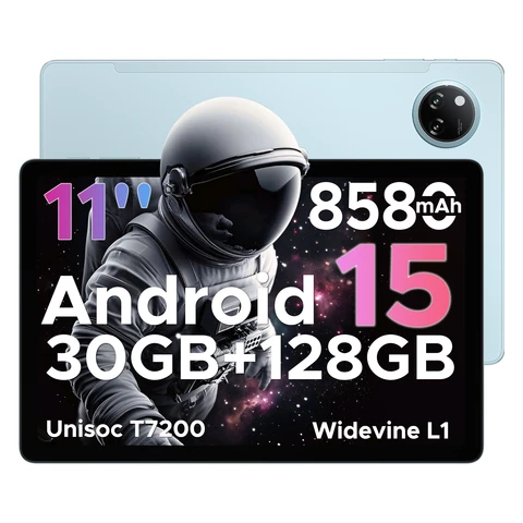 DOOGEE Tab A9 Pro+， Android Tablet， 11-inch， 30GB RAM+128GB ROM (2TB Expandable)， Octa-Core， 90Hz HD Display， 8580mAh， 5G WiFi， Widevine L1， Dual Speaker， Face Unlock， Blue