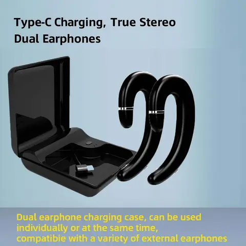 VoxorAI C6 Black Dual-Ear AI Translation Headset, Real-Time Translation Supporting 130 Languages, Cool Bluetooth Gaming Headset for Learning, Travel, and Business