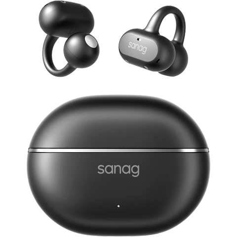 Sanag Z50 Ultra Casque à Conduction Osseuse Ouvert sans Insertion avec Réduction de Bruit et Appels IA, Confort de Port, Sans Fil