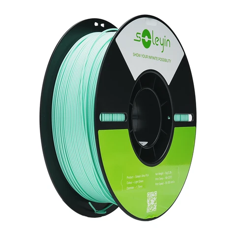 Creality Soleyin Ultra PLA hellgrün 1 kg 3D-Druckerfilament 1,75 mm, hohe Geschwindigkeit 30–300 mm/s, passend für die meisten FDM-3D-Drucker