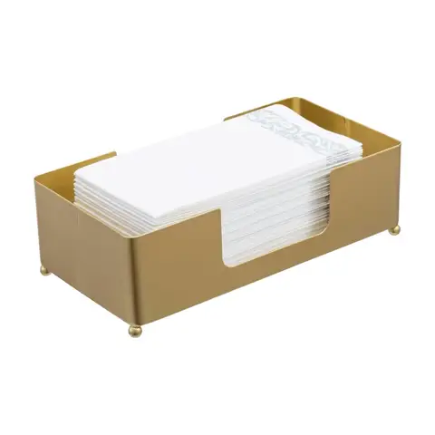 MyGift Papierhandtuchhalter Moderner Goldfarbener Metall Tischhalter für gefaltete Papierhandtücher im Gästebad, Gewerblicher Theken-Tissue-Papier-Spender für Trifold, C-Fold, Z-Fold