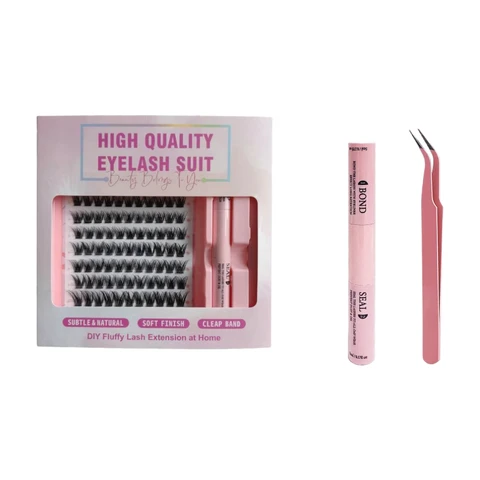 MeoMagic 10rows-120pcs Lash Extension Kit with Tweezers&Glue-F62