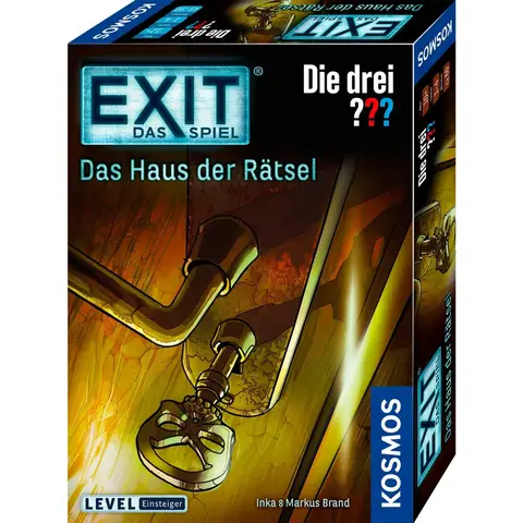 KOSMOS 694043 EXIT - Das Spiel - Das Haus der Rätsel - Die DREI???, Level: Einsteiger, Escape Room Spiel, Die DREI Fragezeichen, EXIT-Spiel für 1-4 Spieler ab 10 Jahren