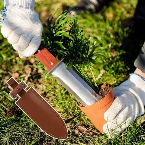 FLORA GUARD Professional Garden Trowel, Multi-Purpose Garden Spade with Leather Sheath, Sharpening Stone Included, Ideal for Planting, Cutting, Weeding and More