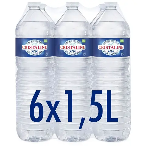 CRISTALINE Eau de source plate - 6 x 1,5 L