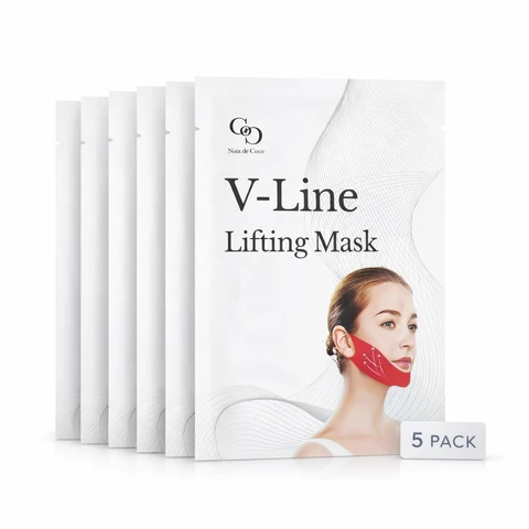 V-Line Hydrogel Chin Care Mask Moisturizing Jawline Wrap Face Care 5 Pack Medium - Pack of 5