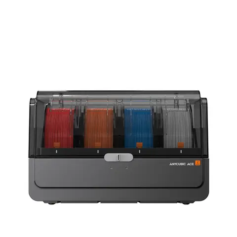 ANYCUBIC ACE 2 Pro Mehrfarben-Filamentsystem, 4 unabhängige Motoren, 65 °C aktive Trocknung, Drucken während der Trocknung, Feuchtigkeitskontrolle, Keramik-Filamentdose für Kobra X/ Kobra S1 (Max) Serien
