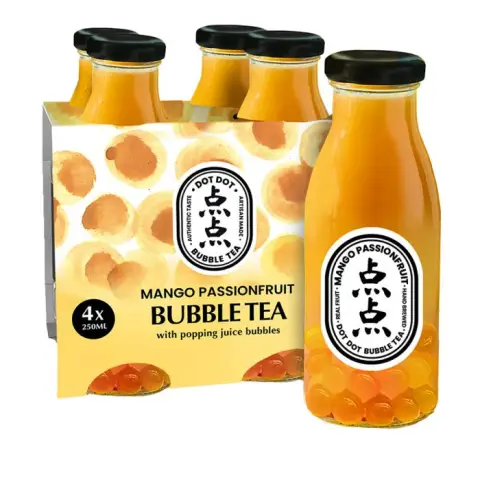 Dot Dot Bubble Tea - Mango Passionfruit Bubble Tea Multipack 4 x 250ml