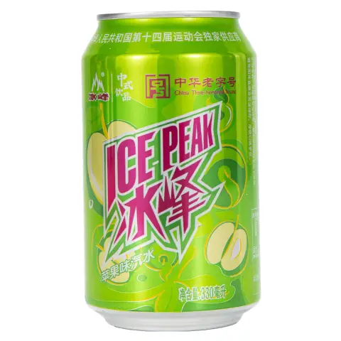 ICEPEAK soda water apple flavour 330ml 冰峰苹果味汽水330ml