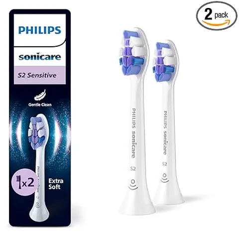 Philips Sonicare S2 Sensitive Original Ersatzbürstenköpfe, Weiß, 2er-Pack, HX6052/87