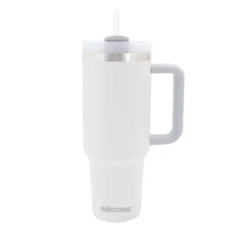 Milestone 40oz Insulated Travel Mug / Tumber - PURE WHITE