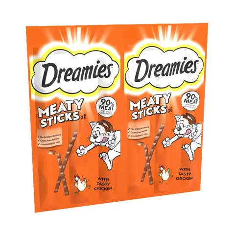 Dreamies Meaty Sticks Adult Cat Treats with Tasty Chicken 30g