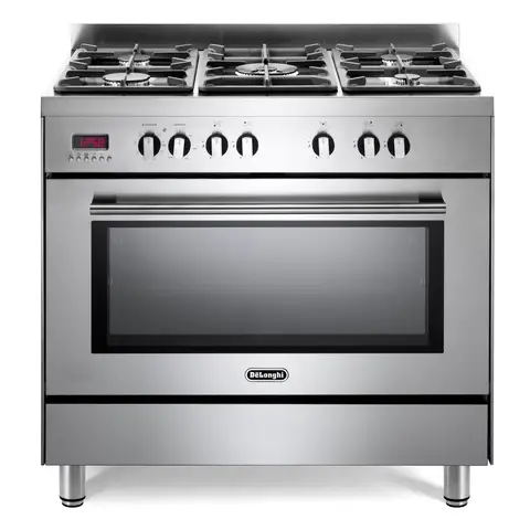 DeLonghi DSR917DFM 90cm Dual Fuel Range Cooker, Stainless Steel, A Rated