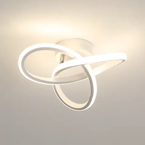 Goeco Moderne LED-Deckenleuchte 30W Chrom Blumenform 4500K Natürlich Weiß für Schlafzimmer Wohnzimmer Küche Flur