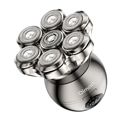 Qiman8009 Head Shavers for Bald Men 7D Floating Wet & Dry Electric Razor for Bald Heads with LED Smart Display 