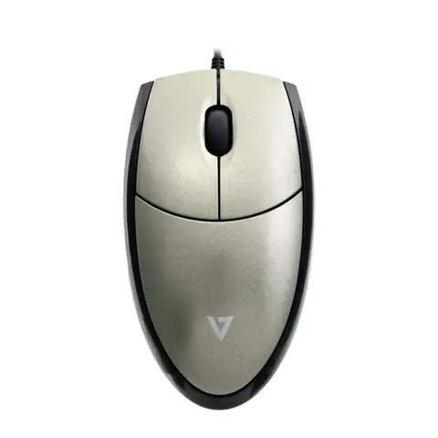 V7 MV3000 Full-Sized USB Optical Mouse with 1000 DPI Sensor, 3-Button Design, Tactile Scroll Wheel, and 1.6m Cable