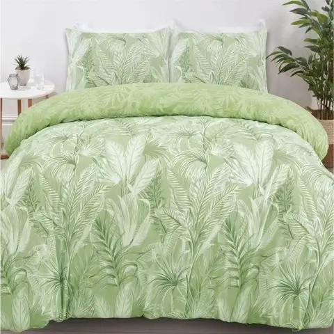 NightComfort Duvet Cover Set Madeira Reversible Green Double