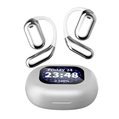  VoxorAI Q16 gray earphones, sports earphones, Bluetooth AI translation earphones support real-time translation of 150 languages, suitable for study, travel, and business.