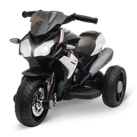 HOMCOM Kids 6V Electric Ride On Motorcycle Electric Motorbike w/ Lights Music Horn 3 Wheel Outdoor Play Toy for 3-5 Years Black