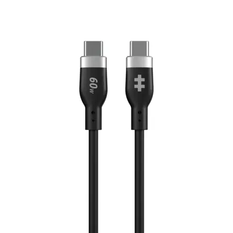 Hyper® 1.5m Silicone USB-C to USB-C 60W Charging Cable - Black