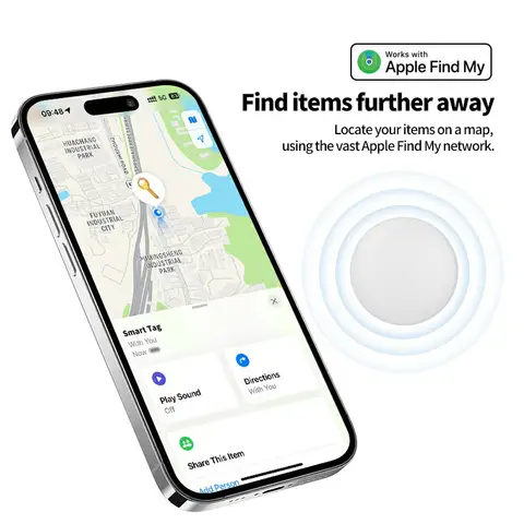Rexsun RSH-iTag11 Anti-Lost Device for Apple Find My – Replaceable CR2032 Battery, IP53 Water-Resistant Bluetooth Tracker with Sound Alert, Lost Mode & Left-Behind Notifications