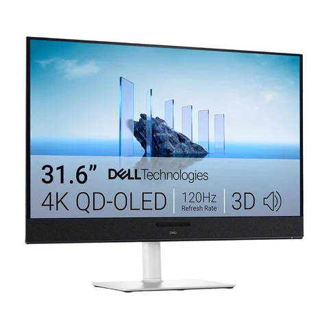 DELL Plus S3225QC Computer-Monitor 80,3 cm (31,6") 3840 x 2160 Pixel 4K Ultra HD QD-OLED Schwarz, Silber