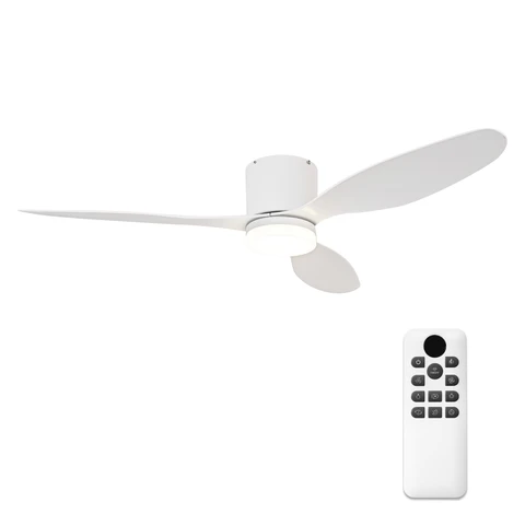 Parrot Uncle 42’’ ABS-Deckenventilator mit 24W LED-Licht, Fernbedienung, 6 Geschwindigkeiten, ultra-leise, 3 Flügel, Sommer-Winter-Funktion, Timer, Weiß