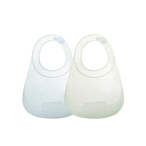 BC Babycare Lightweight Silicone Bibs - Pack of 2 - Calm Blue & Misty Green