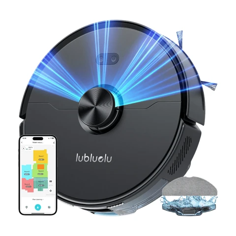 Lubluelu L15 Ultra 3-in-1 robotstofzuiger met dweilfunctie, 4000 Pa sterke zuigkracht, lasernavigatie, 5-staps mapping, 55 dB stil, app-bediening, ideaal voor dierenharen, tapijten en harde vloeren