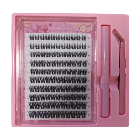 MeoMagic 10rows-120pcs Lash Extension Kit with Tweezers&Glue-F23