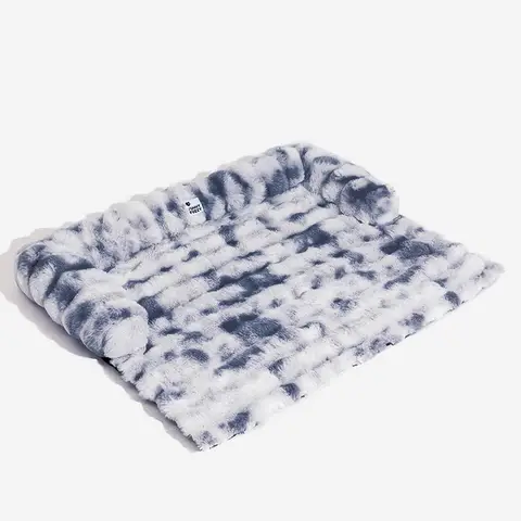 FUNNYFUZZY Lit pour chien apaisant en plush moelleux Tapis de protection pour canapé Taille S Bleu