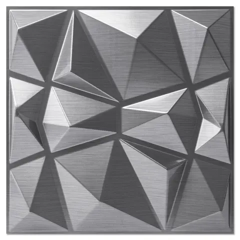 Art3d Premium 3D-Wandpaneele im Diamantmuster - Silber 30x30 cm (Packung mit 33)