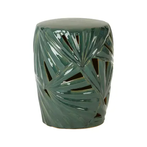 Interiors by Premier Side Table Sorrell Leaf Ceramic Green