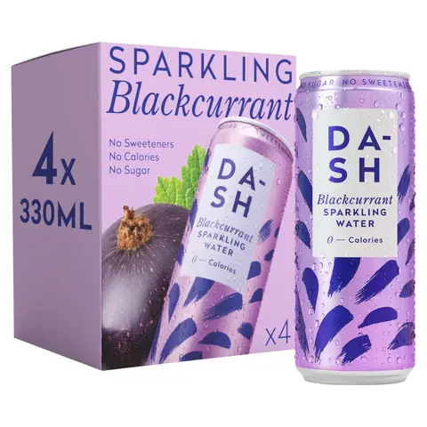 Dash Water - Sparkling Water Infused With Wonky Blackcurrants Multipack - 4 X 330ml