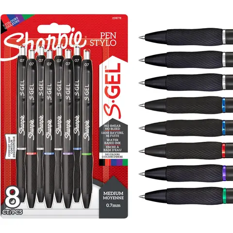 Sharpie S-Gel Gelpen Set - 0,7 mm, 8 stuks, Diverse Kleuren