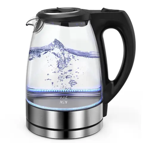 Cuisync 1.7L High Borosilicate Glass Electric Kettle, 2200W High Power Fast Boiling, 304 Stainless Steel Base, 360° Rotating Base, Household Electric Kettle (FY-788)