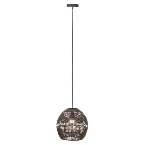 Interiors by Premier Pendant Light Jaya Woven Black