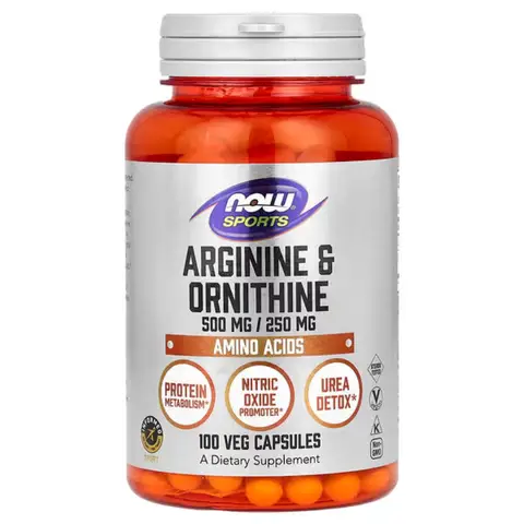 NOW Foods Arginine + Ornithine Recovery Capsules - 100 Vegan Capsules