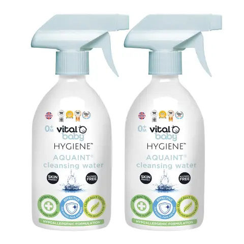 Vital Baby Hygiene Aquaint Cleansing Water 500ml 2 Pack