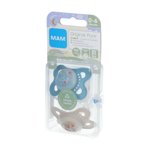 MAM Original Beruhigungssauger Night Silikon 0-6 Monate 2 Stück