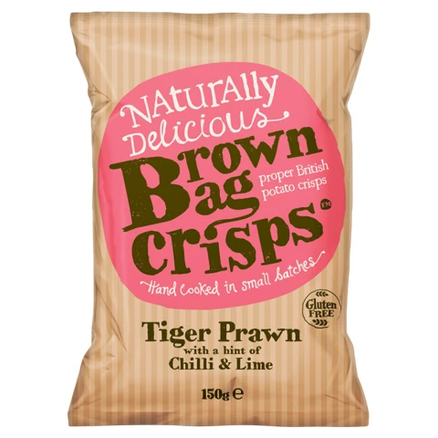 Brown Bag Crisps Tiger Prawn with Chilli & Lime Crisps 150g
