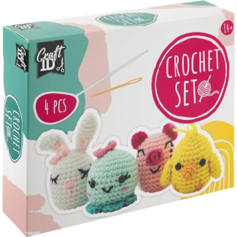 Craft ID Four Pack Animals Crochet Set Kit
