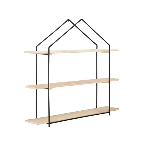 Interiors by Premier Wall Décor Brixton Triangle Wood Shelves Black/Natural